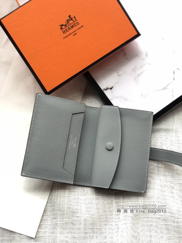 Hermes零錢包 愛馬仕卡包 亞麻藍  tdh2049
